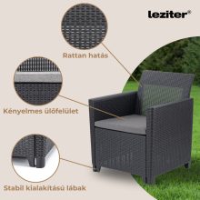 Claire 5 személyes kerti bútor garnitúra párnatartós asztallal