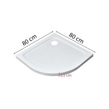 Modena Slim íves alacsony akril zuhanytálca 80x80 cm