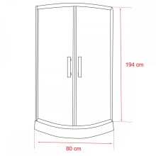 Spirit Bamboo 80x80 cm íves zuhanykabin zuhanytálca nélkül
